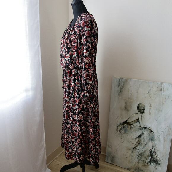 Talbots Peasant Floral Bohemian Midi dress size M - Picture 4 of 8